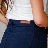 Remi Navy Denim Midi Skirt