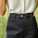 Remi Navy Denim Midi Skirt