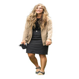 Remi Onyx Black Denim Midi Skirt