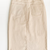 Remi Simply Taupe Denim Midi Skirt