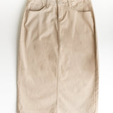 Remi Simply Taupe Denim Midi Skirt