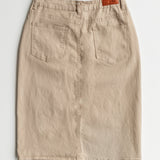 Remi Simply Taupe Denim Midi Skirt