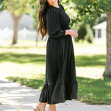 Renee Smocked Bodice Long Sleeve Maxi Dress