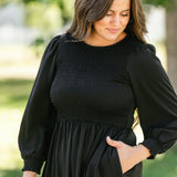 Renee Smocked Bodice Long Sleeve Maxi Dress