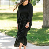 Renee Smocked Bodice Long Sleeve Maxi Dress