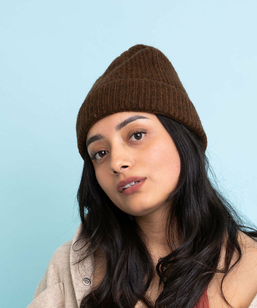Rib Knit Cuffed Beanie