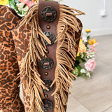 Rodeo Doll Fringe Boots in Leopard