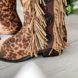 Rodeo Doll Fringe Boots in Leopard
