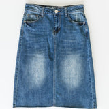 Rylin Raw Hem Midi Skirt