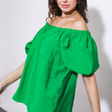 CALL TO ACTION WOVEN TOP