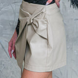 A STEP AHEAD FAUX LEATHER SKORT
