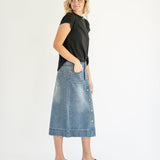 Skylar Button Front Midi Skirt