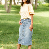 Skylar Button Front Midi Skirt
