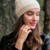 Soft Furry Pom Knit Beanie