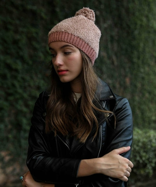 Soft Furry Pom Knit Beanie