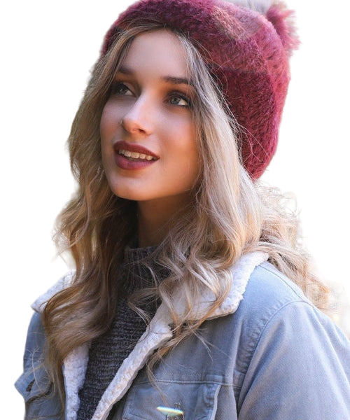 Soft Mohair Pom Beanie