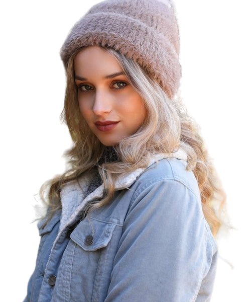 Soft Mohair Pom Beanie