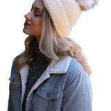 Soft Mohair Pom Beanie