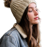 Soft Rib Knit Pom Beanie