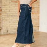 Stella Dark Wash Maxi Denim Skirt