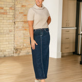 Stella Dark Wash Maxi Denim Skirt