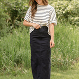 Stella Navy Maxi Denim Skirt