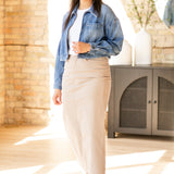Stella Simply Taupe Denim Maxi Skirt