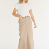 Stella Simply Taupe Denim Maxi Skirt