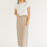 Stella Simply Taupe Denim Maxi Skirt