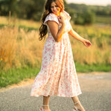 Summer Cap Sleeve Midi Dress
