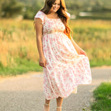 Summer Cap Sleeve Midi Dress