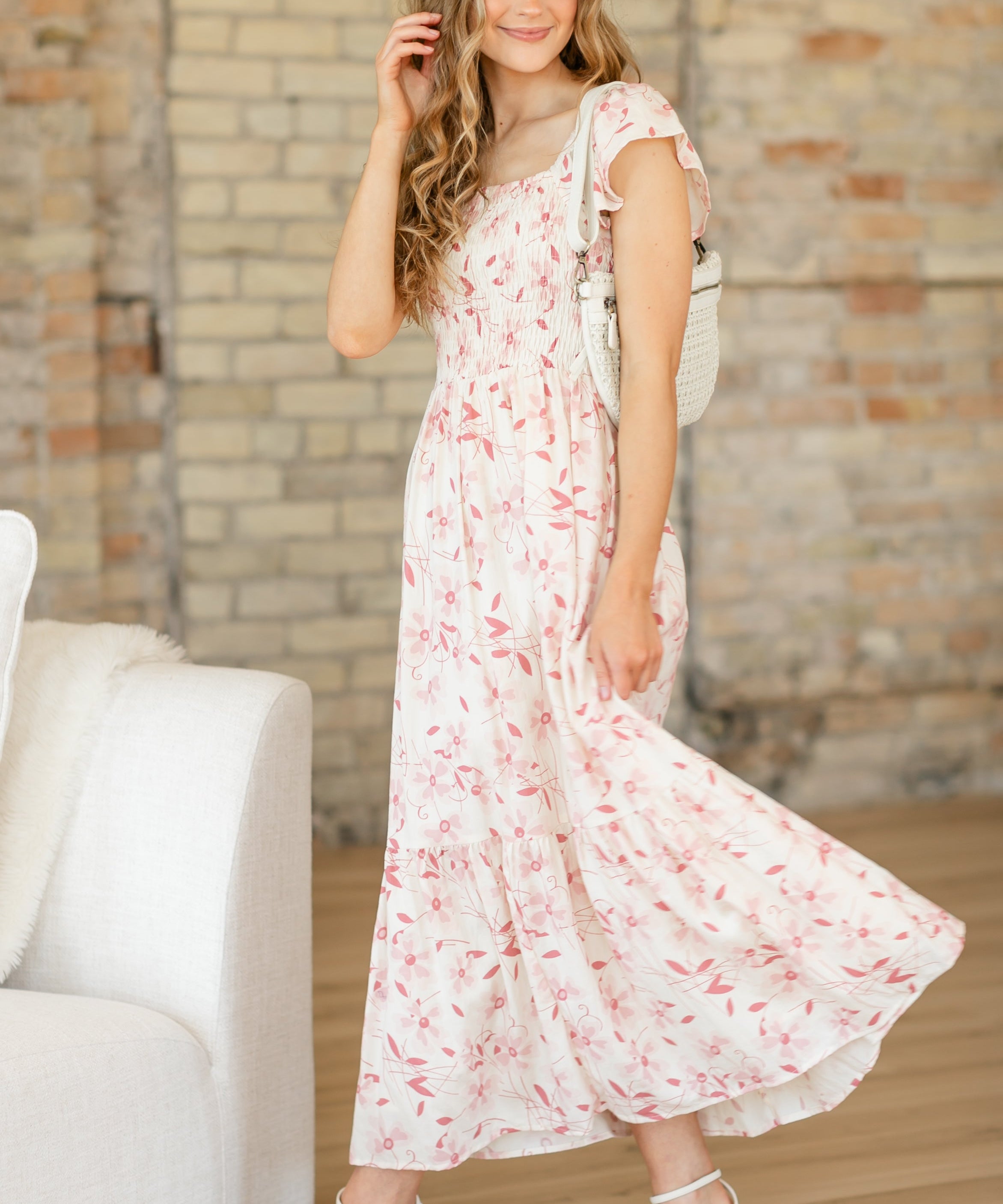 Summer Cap Sleeve Midi Dress