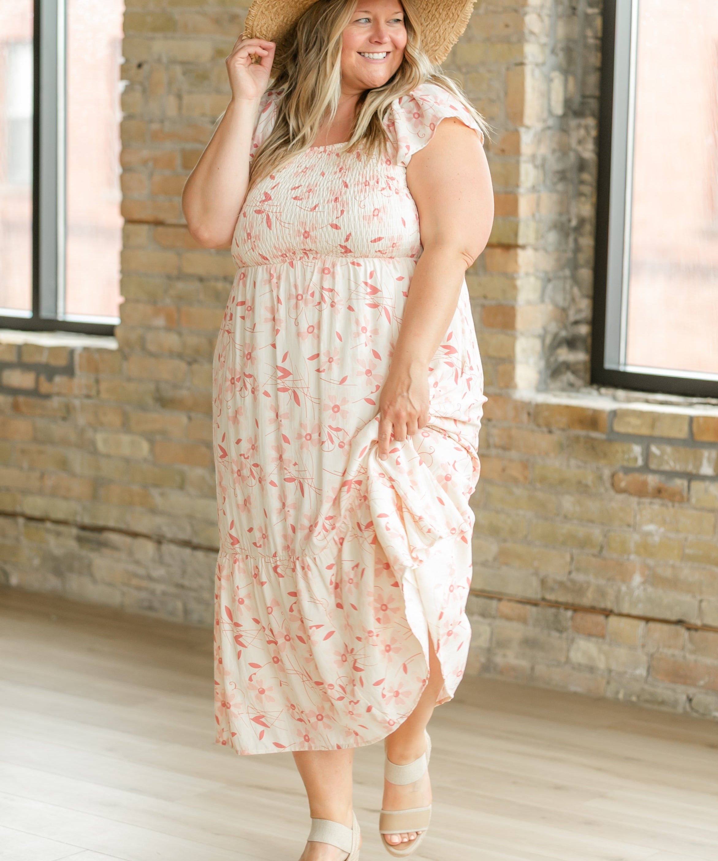 Summer Cap Sleeve Midi Dress
