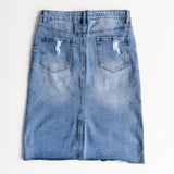 Tiana Distressed Denim Midi Skirt - FINAL SALE