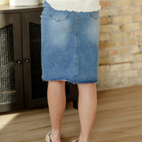 Tiana Distressed Denim Midi Skirt - FINAL SALE
