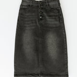 Tiffany Black Denim Midi Skirt