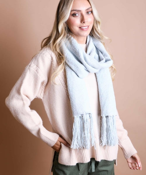 Ultra-Soft Boucle Tassel Scarf