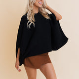 Urban Chic Ribbed Knit Sleeve Poncho