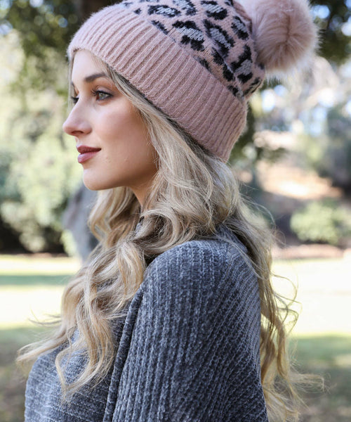 Wild Leopard Knit Beanie