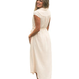 Willow Blush Pink Cotton Gauze Midi Dress