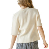 Zadie Ivory Short Sleeeve Button Cardigan