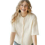 Zadie Ivory Short Sleeeve Button Cardigan