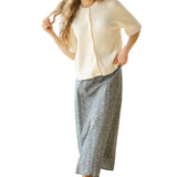 Zadie Ivory Short Sleeeve Button Cardigan