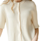 Zadie Ivory Short Sleeeve Button Cardigan
