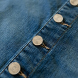 Zana Front Button Denim Midi Skirt